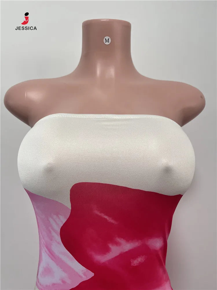 Vestido ajustado sin tirantes  de verano para mujer