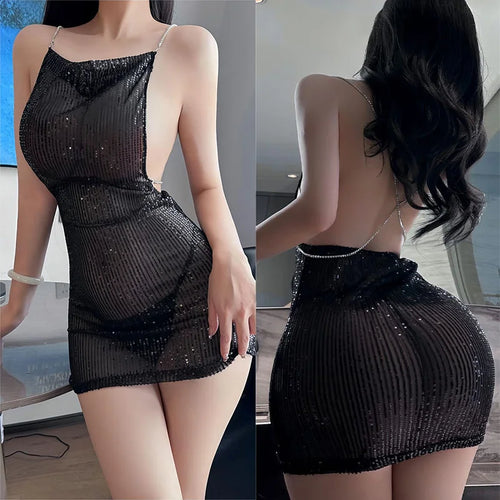 Vestido ajustado con tirantes, falda corta, ropa de mujer, vestidos de fiesta, chica sexy, látex, ropa de mujer xxx