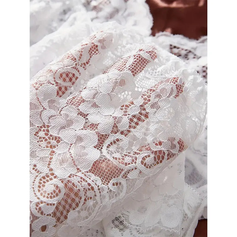 Conjunto de camisón ultra sexy de tul con escote en V, sujetador, falda abierta para dormir, vestido erótico de noche, pijama transparente para mujer, lencería, pantalones, kit de lujo.