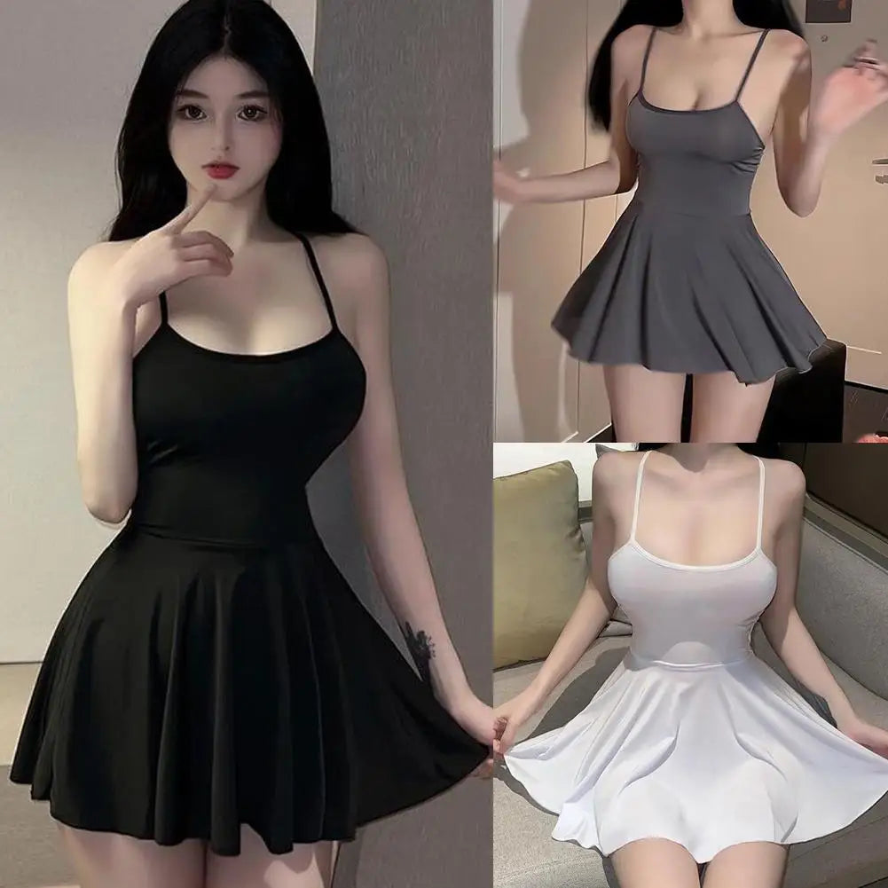 Vestido micro mini plisado sexy para mujer,  liso tipo vendaje, atuendo para discoteca, vestido con volantes Allure, sin espalda