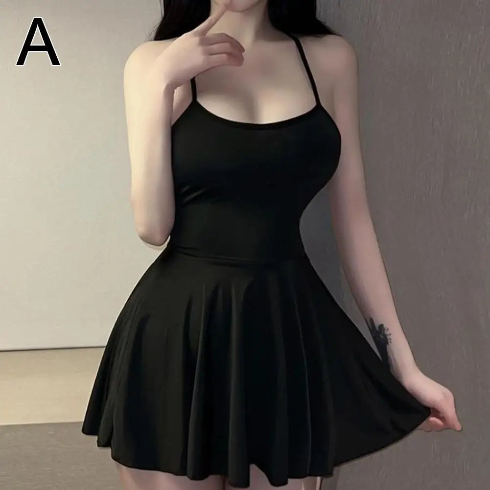 Vestido micro mini plisado sexy para mujer,  liso tipo vendaje, atuendo para discoteca, vestido con volantes Allure, sin espalda