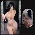 Vestido ajustado con tirantes, falda corta, ropa de mujer, vestidos de fiesta, chica sexy, látex, ropa de mujer xxx