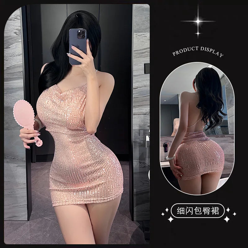 Vestido ajustado con tirantes, falda corta, ropa de mujer, vestidos de fiesta, chica sexy, látex, ropa de mujer xxx