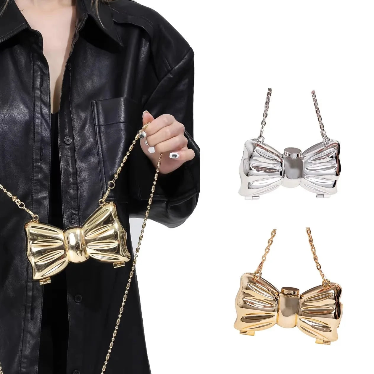 Cartera metálica ideal para reuniones con amigos y fiestas elegantes ❤️
