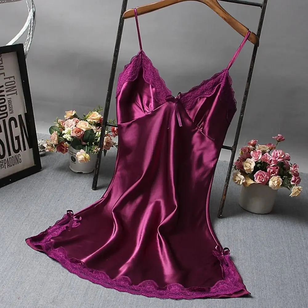 Camisón de encaje sexy con patchwork, lencería, camisón de novia, vestido de seda, ropa de dormir, camisones, ropa de dormir para mujer, lencería sexy