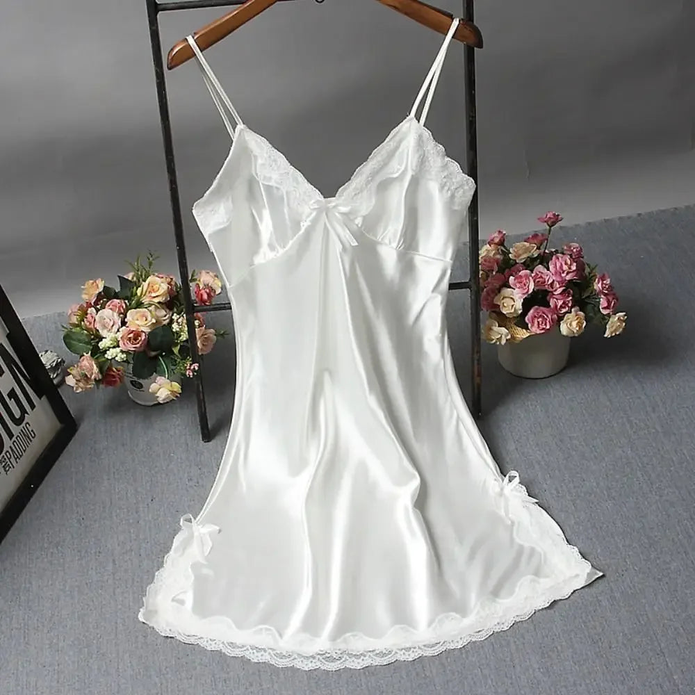 Camisón de encaje sexy con patchwork, lencería, camisón de novia, vestido de seda, ropa de dormir, camisones, ropa de dormir para mujer, lencería sexy
