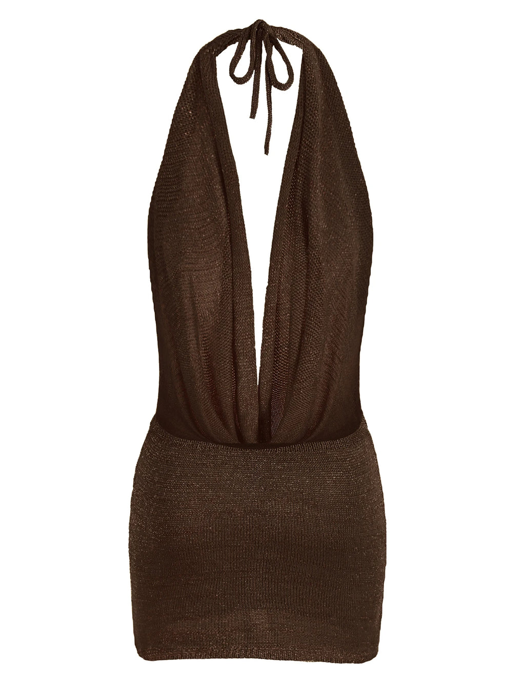 Vestido corto de playa de punto de seda brillante con escote en V profundo y espalda descubierta, sexy y con volantes, ideal para vacaciones de verano 2026 (cinturón no incluido)